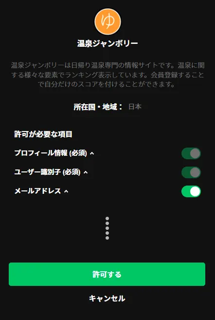 LINEログイン権限